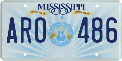 MS license plate ARO486