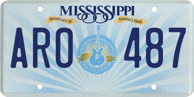MS license plate ARO487