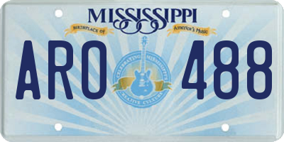 MS license plate ARO488