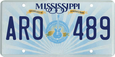 MS license plate ARO489