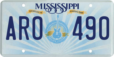 MS license plate ARO490