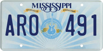 MS license plate ARO491