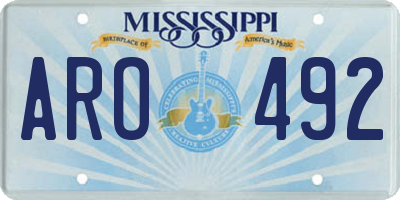 MS license plate ARO492