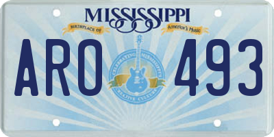 MS license plate ARO493