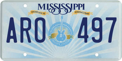 MS license plate ARO497