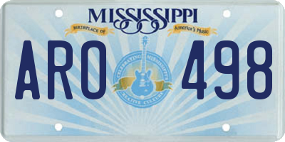 MS license plate ARO498