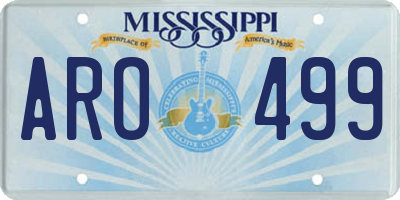 MS license plate ARO499