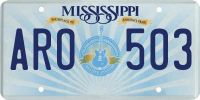 MS license plate ARO503