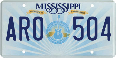 MS license plate ARO504