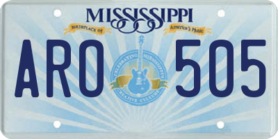 MS license plate ARO505