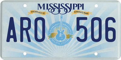MS license plate ARO506
