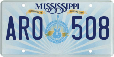 MS license plate ARO508