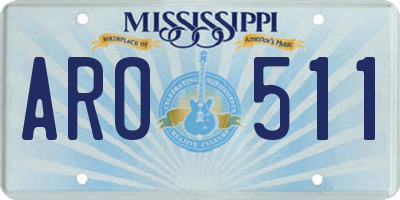 MS license plate ARO511