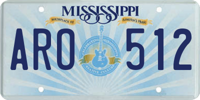 MS license plate ARO512