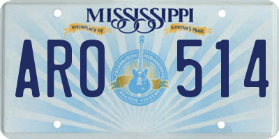 MS license plate ARO514