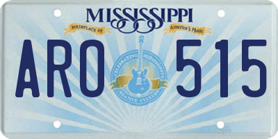 MS license plate ARO515