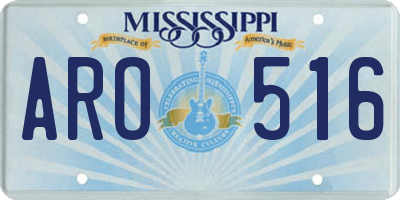 MS license plate ARO516