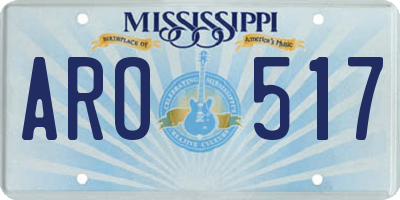 MS license plate ARO517