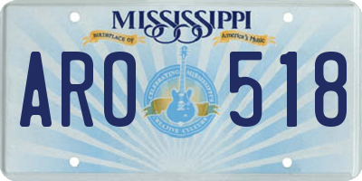 MS license plate ARO518