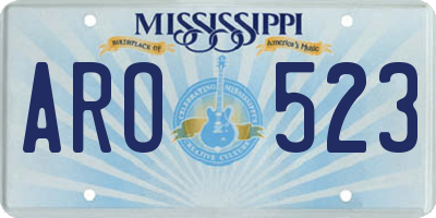 MS license plate ARO523