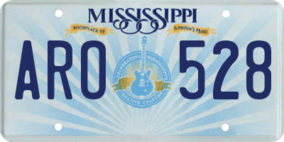 MS license plate ARO528