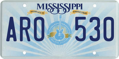 MS license plate ARO530