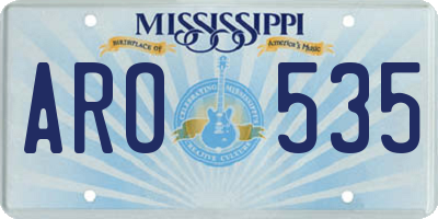 MS license plate ARO535