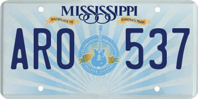 MS license plate ARO537