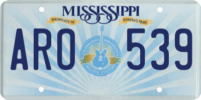 MS license plate ARO539