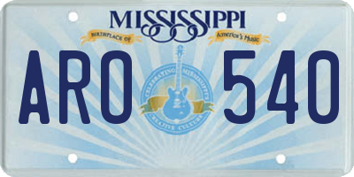 MS license plate ARO540
