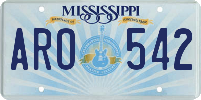 MS license plate ARO542