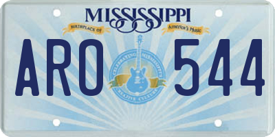 MS license plate ARO544