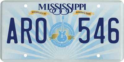 MS license plate ARO546