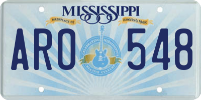 MS license plate ARO548