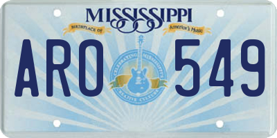 MS license plate ARO549