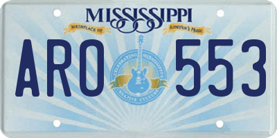 MS license plate ARO553