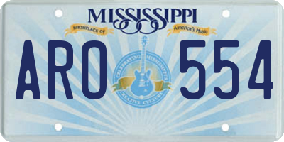 MS license plate ARO554