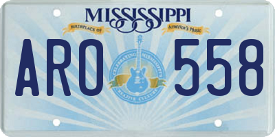 MS license plate ARO558