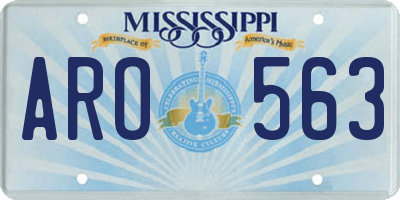 MS license plate ARO563
