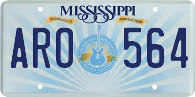 MS license plate ARO564