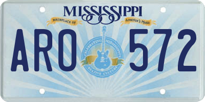 MS license plate ARO572