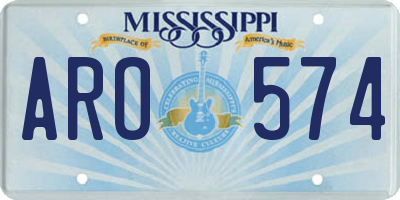MS license plate ARO574