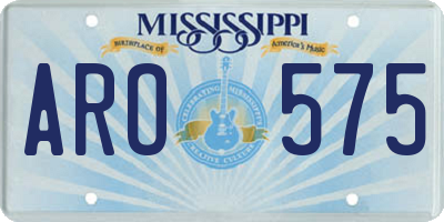 MS license plate ARO575