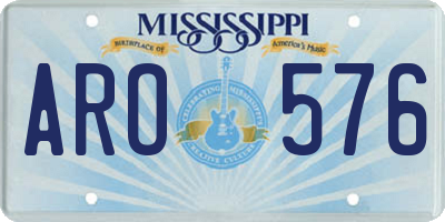 MS license plate ARO576