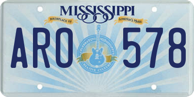 MS license plate ARO578