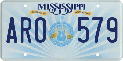 MS license plate ARO579
