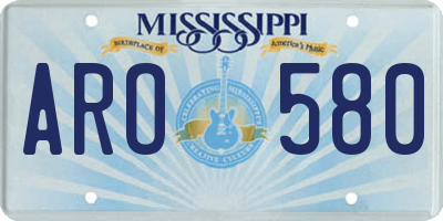 MS license plate ARO580