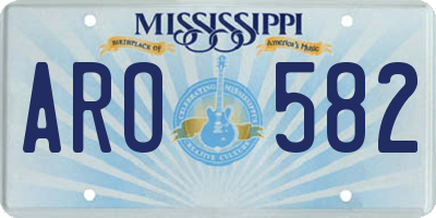 MS license plate ARO582