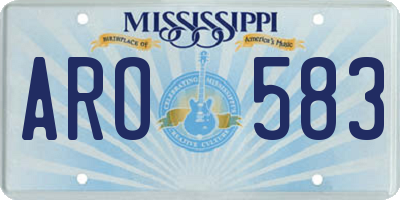 MS license plate ARO583