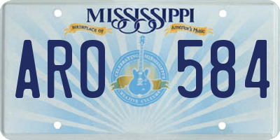 MS license plate ARO584